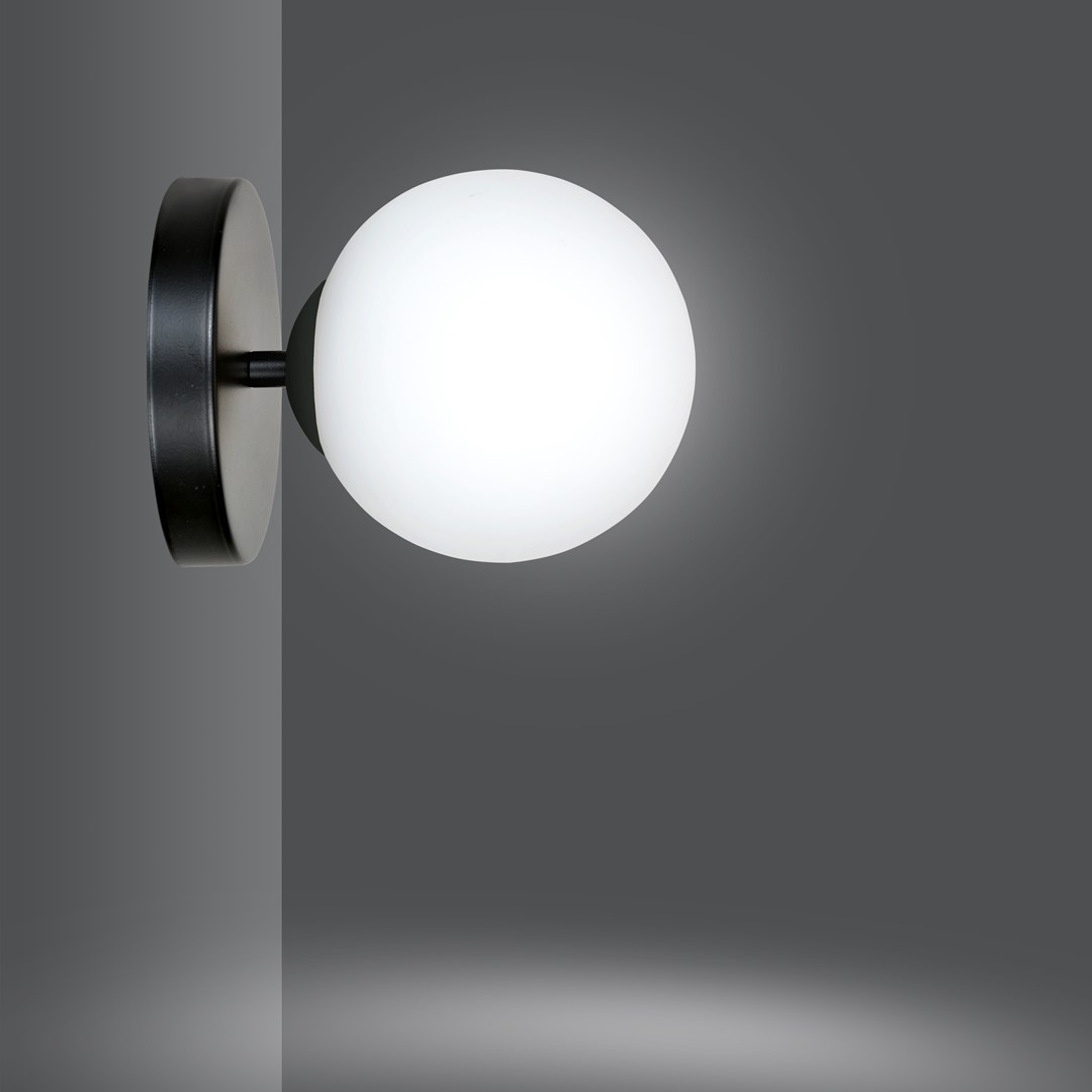 Emibig Zidna lampa KALF 230V 10W MAX LED E14 Čelik/ Staklo Crna