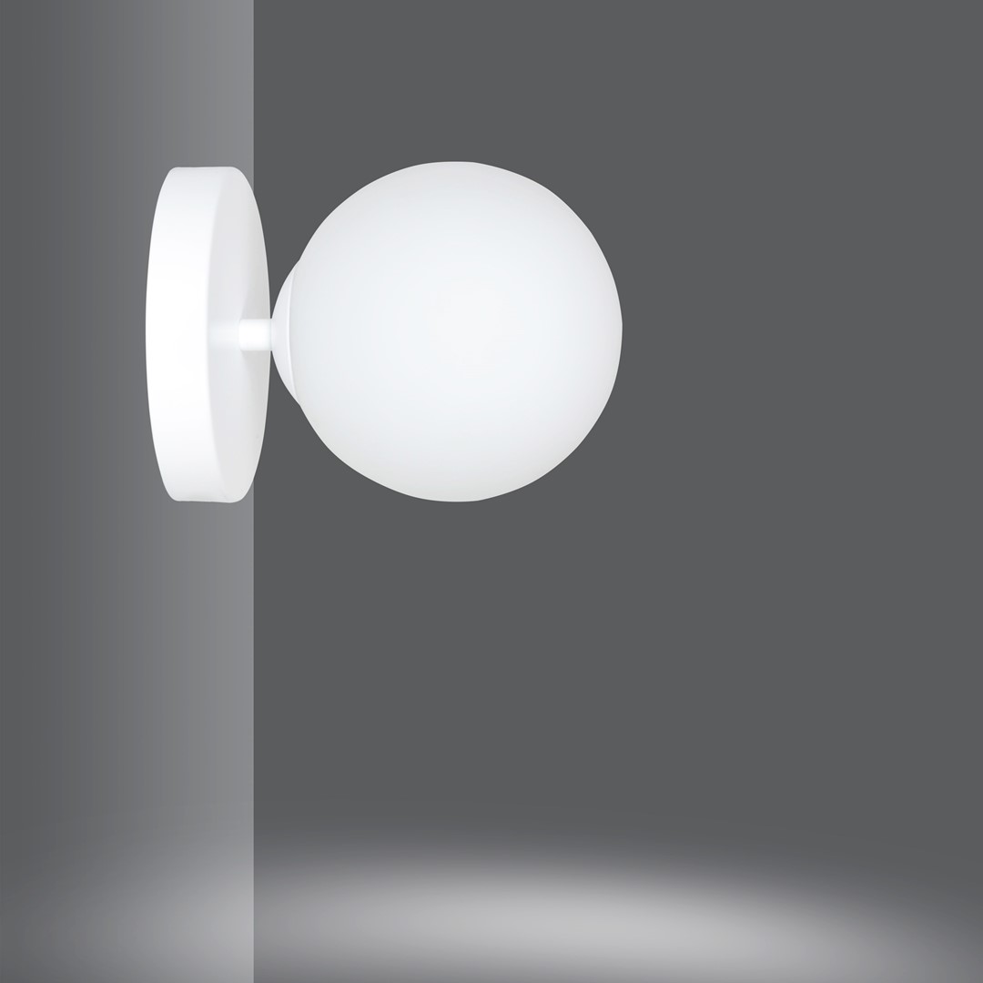 Emibig Zidna lampa KALF 230V 10W MAX LED E14 Čelik/ Staklo Bijela