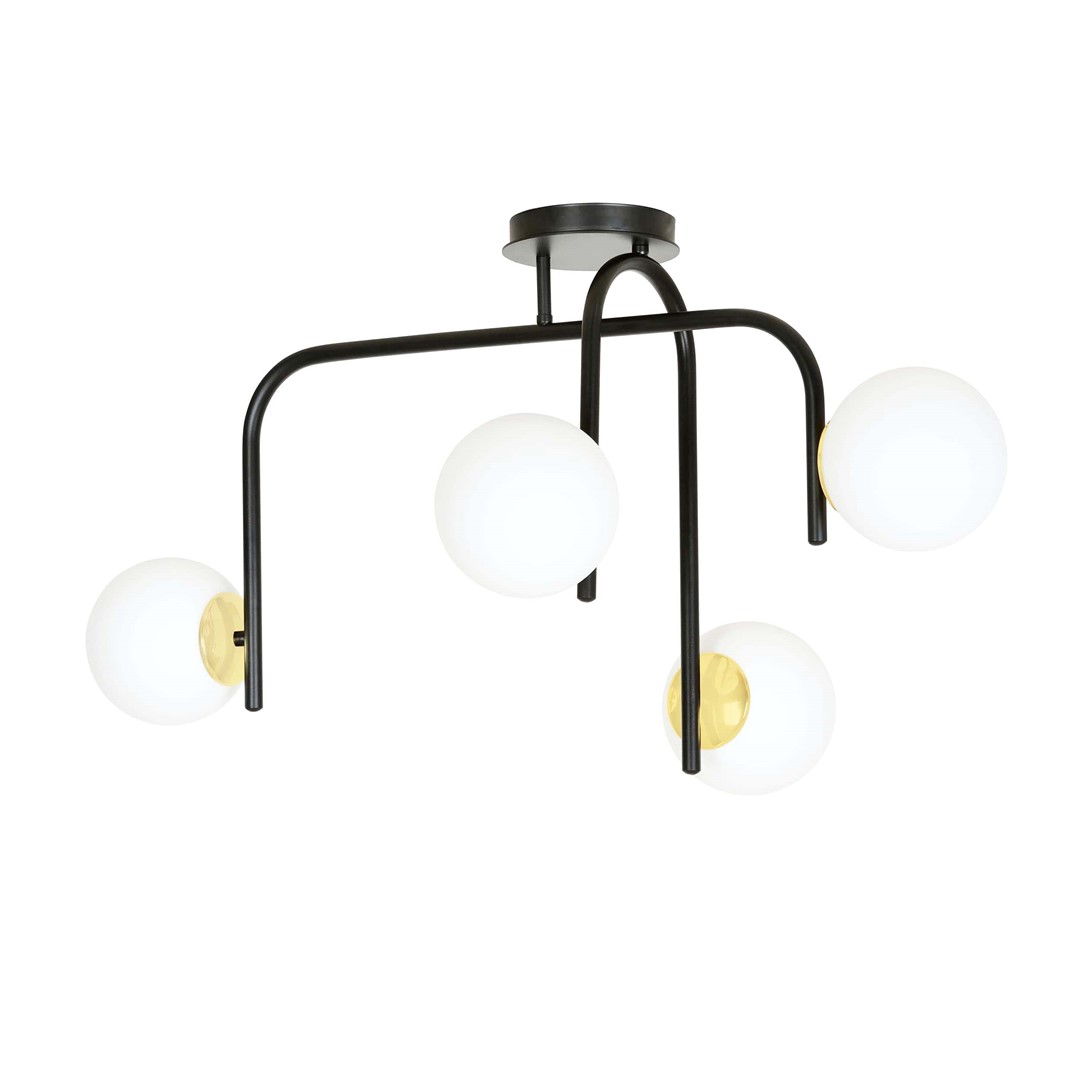 Emibig Stropna svjetiljka RAGNAR 230V 10W MAX LED E14 Čelik/ Staklo Crna/ Zlatna