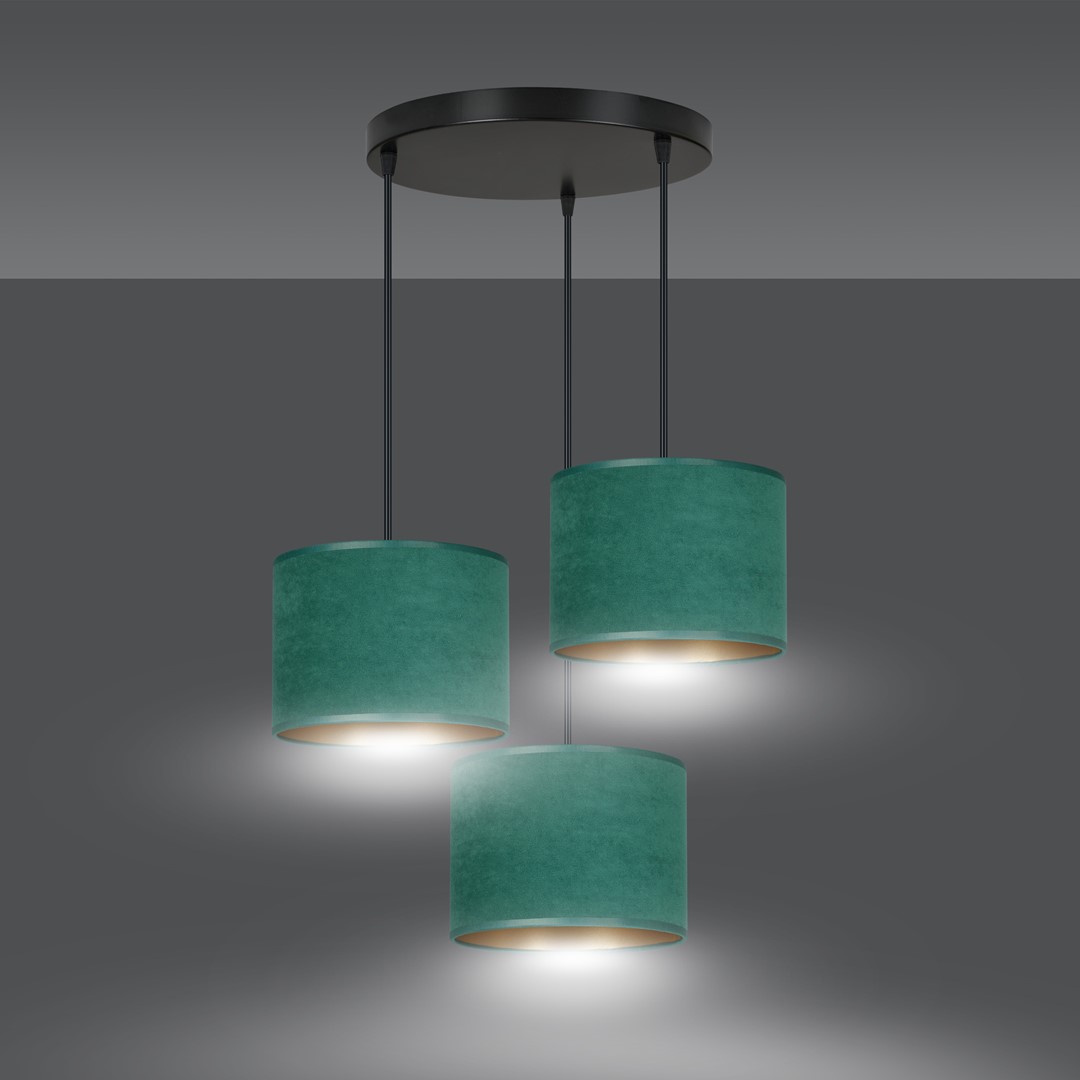 Emibig Visilica HILDE 230V 15W MAX LED E27 Čelik/ Tkanina Crna