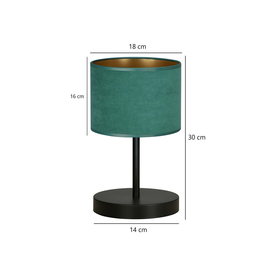 Emibig Stolna lampa HILDE 230V 15W MAX LED E27 Čelik/ Tkanina Crna
