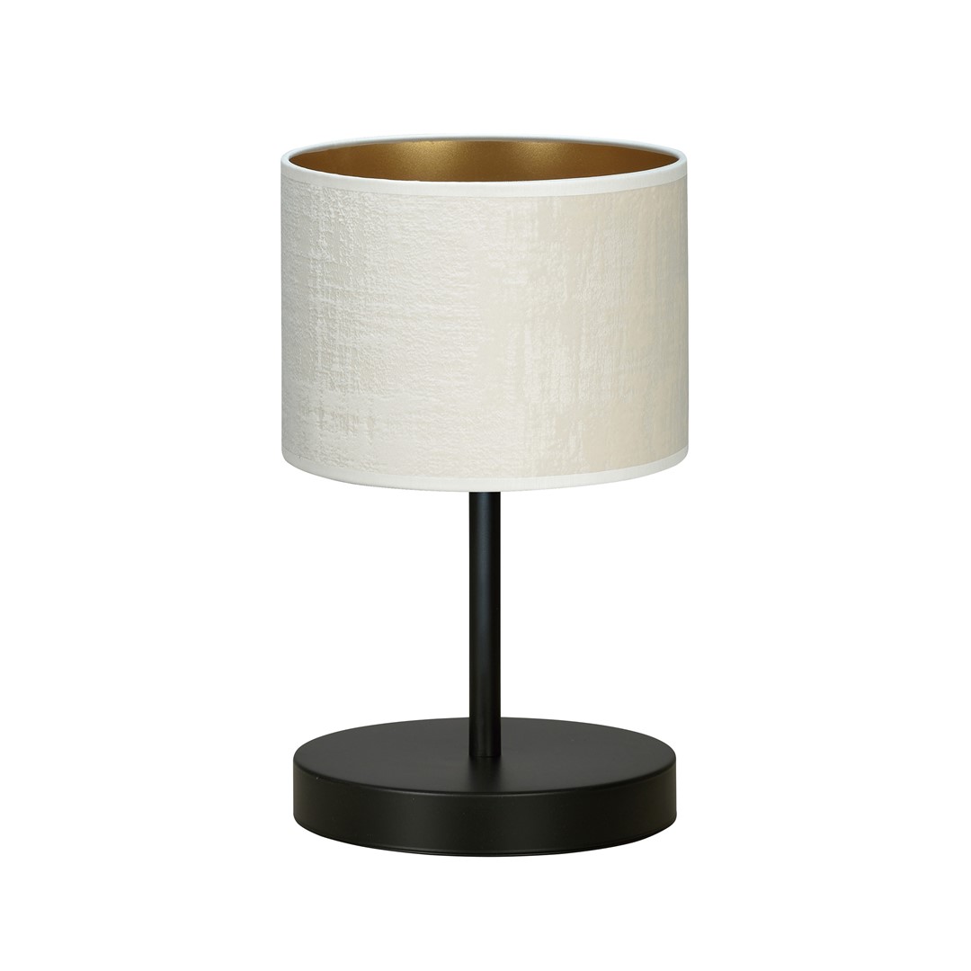 Emibig Stolna lampa HILDE 230V 15W MAX LED E27 Čelik/ Tkanina Crna