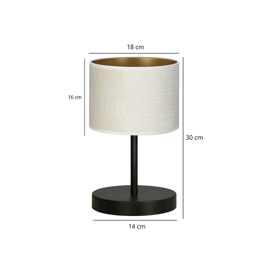 Emibig Stolna lampa HILDE 230V 15W MAX LED E27 Čelik/ Tkanina Crna