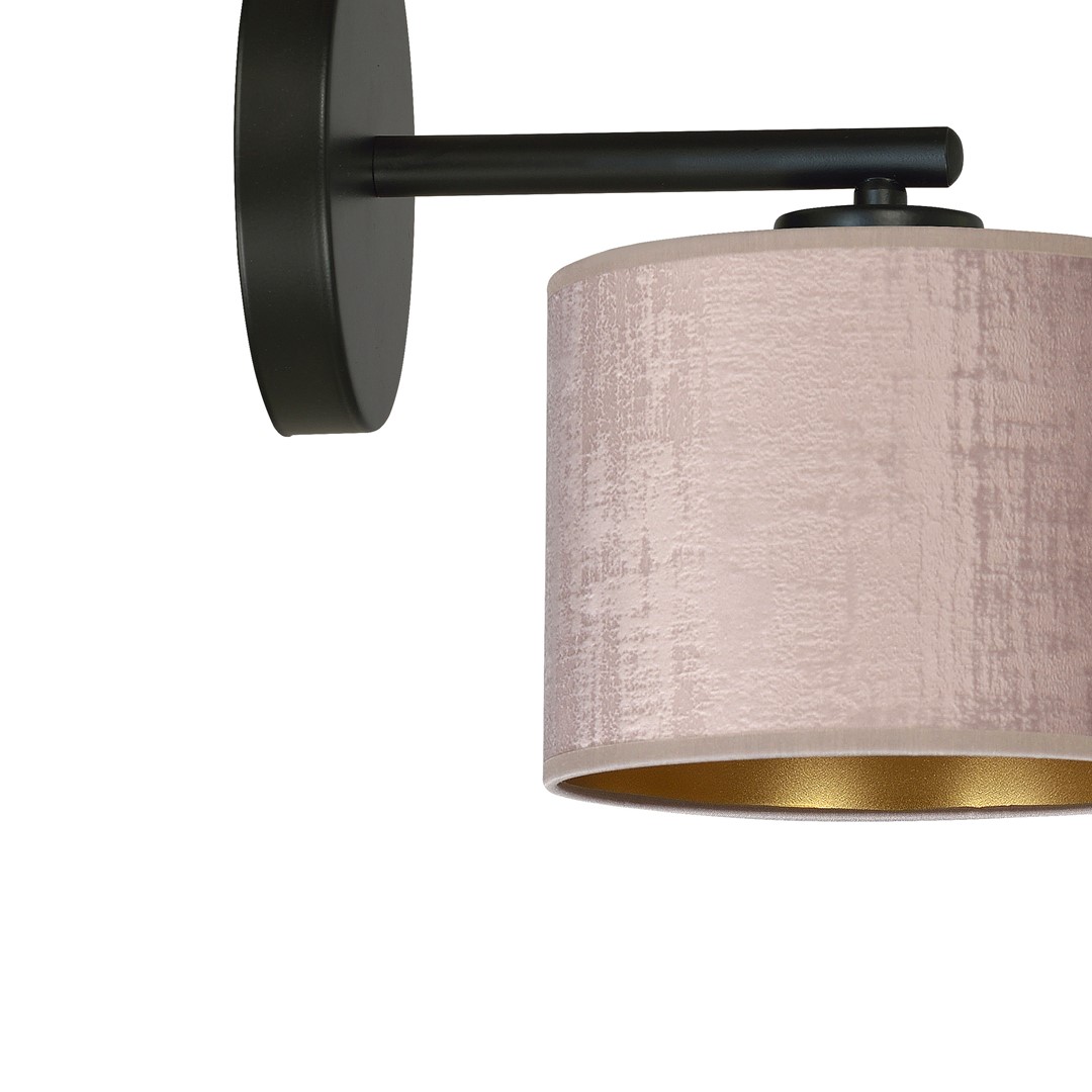 Emibig Zidna lampa HILDE 230V 15W MAX LED E27 Čelik/ Tkanina Crna