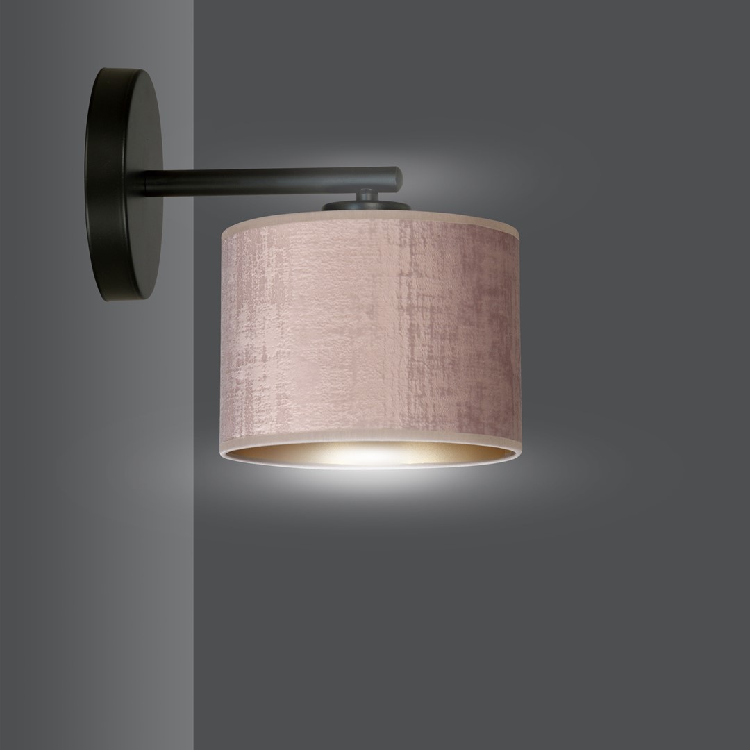 Emibig Zidna lampa HILDE 230V 15W MAX LED E27 Čelik/ Tkanina Crna