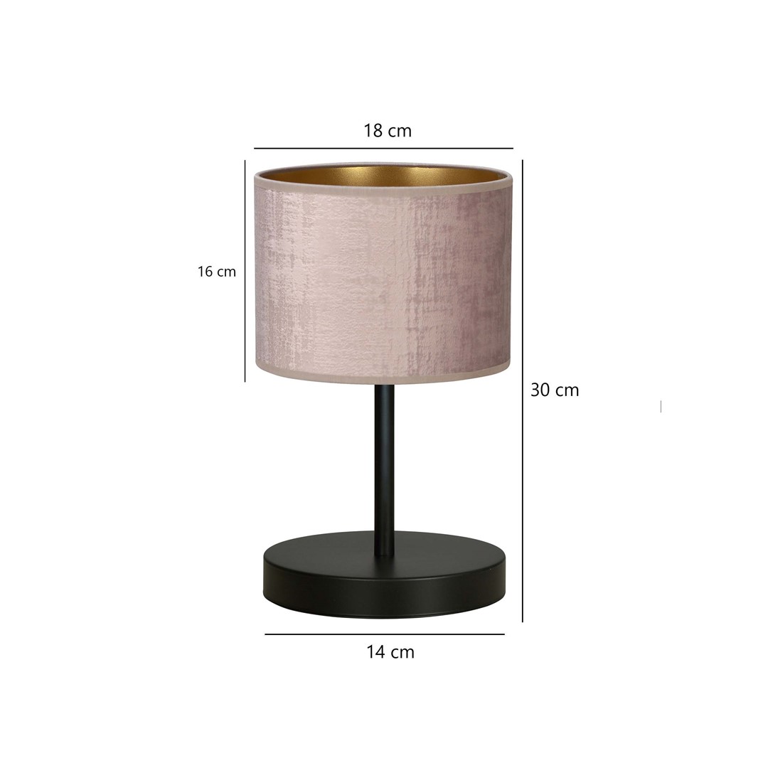 Emibig Stolna lampa HILDE 230V 15W MAX LED E27 Čelik/ Tkanina Crna