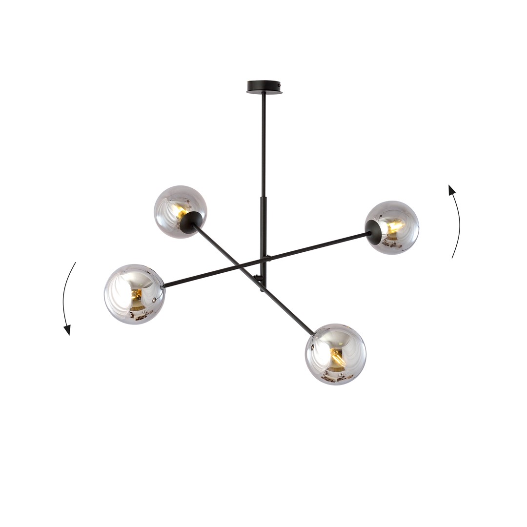 Emibig Visilica LINEAR 230V 10W MAX LED E14 Čelik/ Staklo Crna