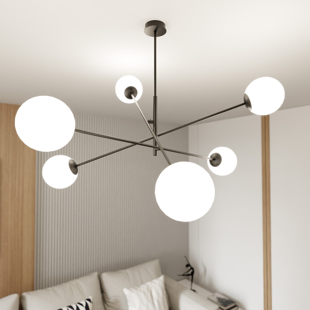 Emibig Visilica LINEAR 230V 10W MAX LED E14 Čelik/ Staklo Crna