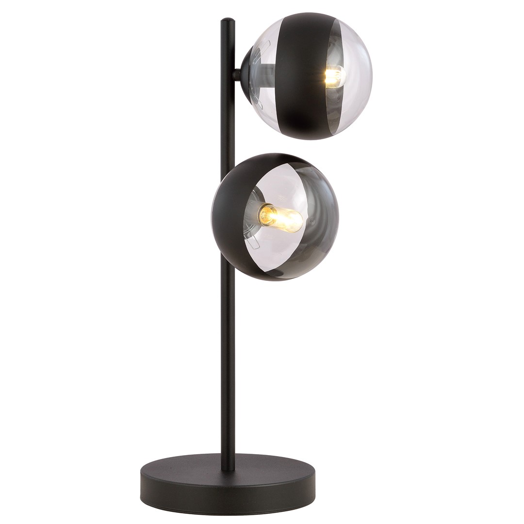 Emibig Stolna lampa ROSSI 230V 10W MAX LED E14 Čelik/ Staklo Crna