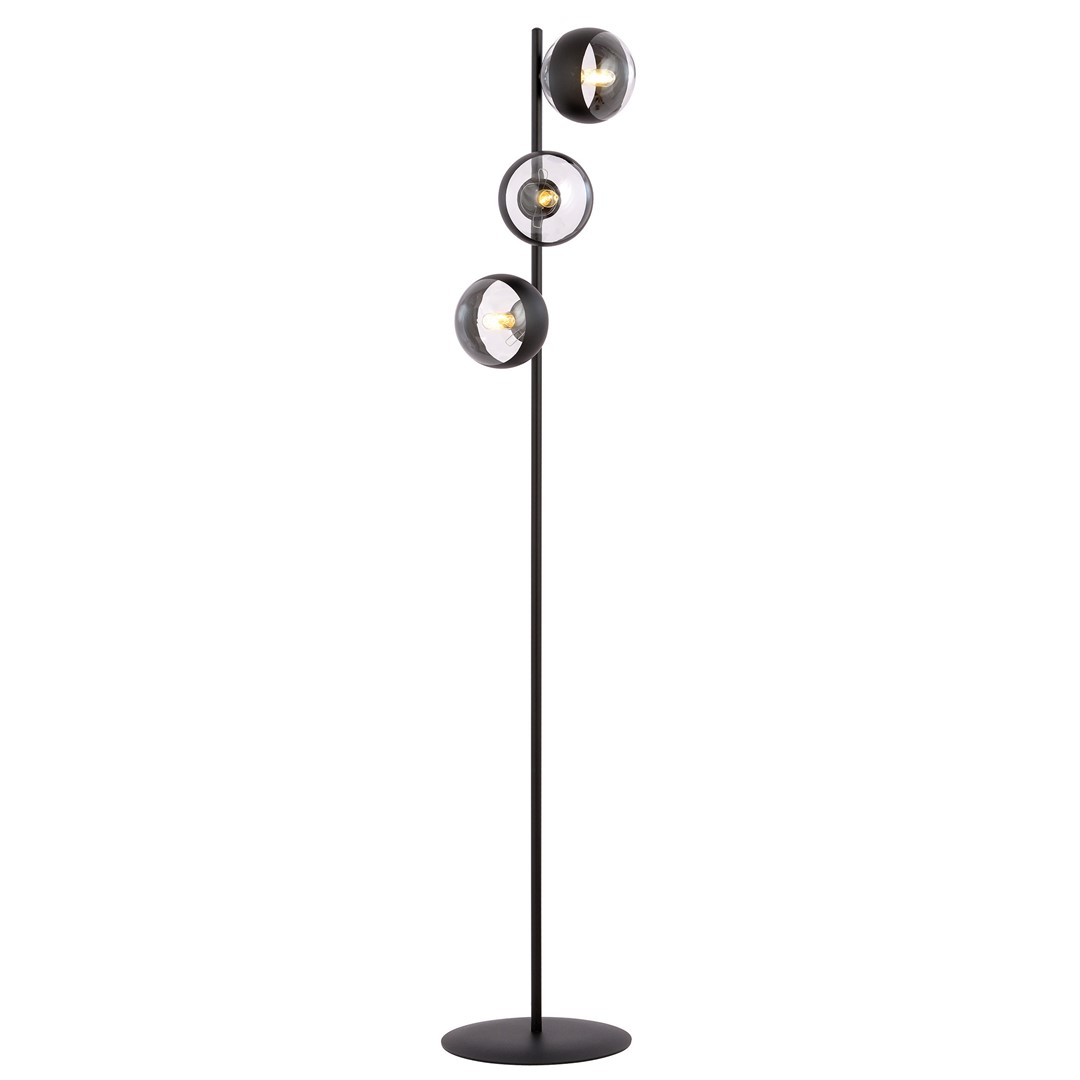 Emibig Podna lampa ROSSI 230V 10W MAX LED E14 Čelik/ Staklo Crna