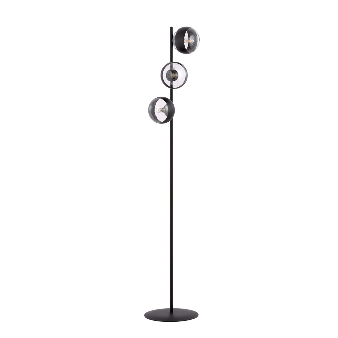Emibig Podna lampa ROSSI 230V 10W MAX LED E14 Čelik/ Staklo Crna