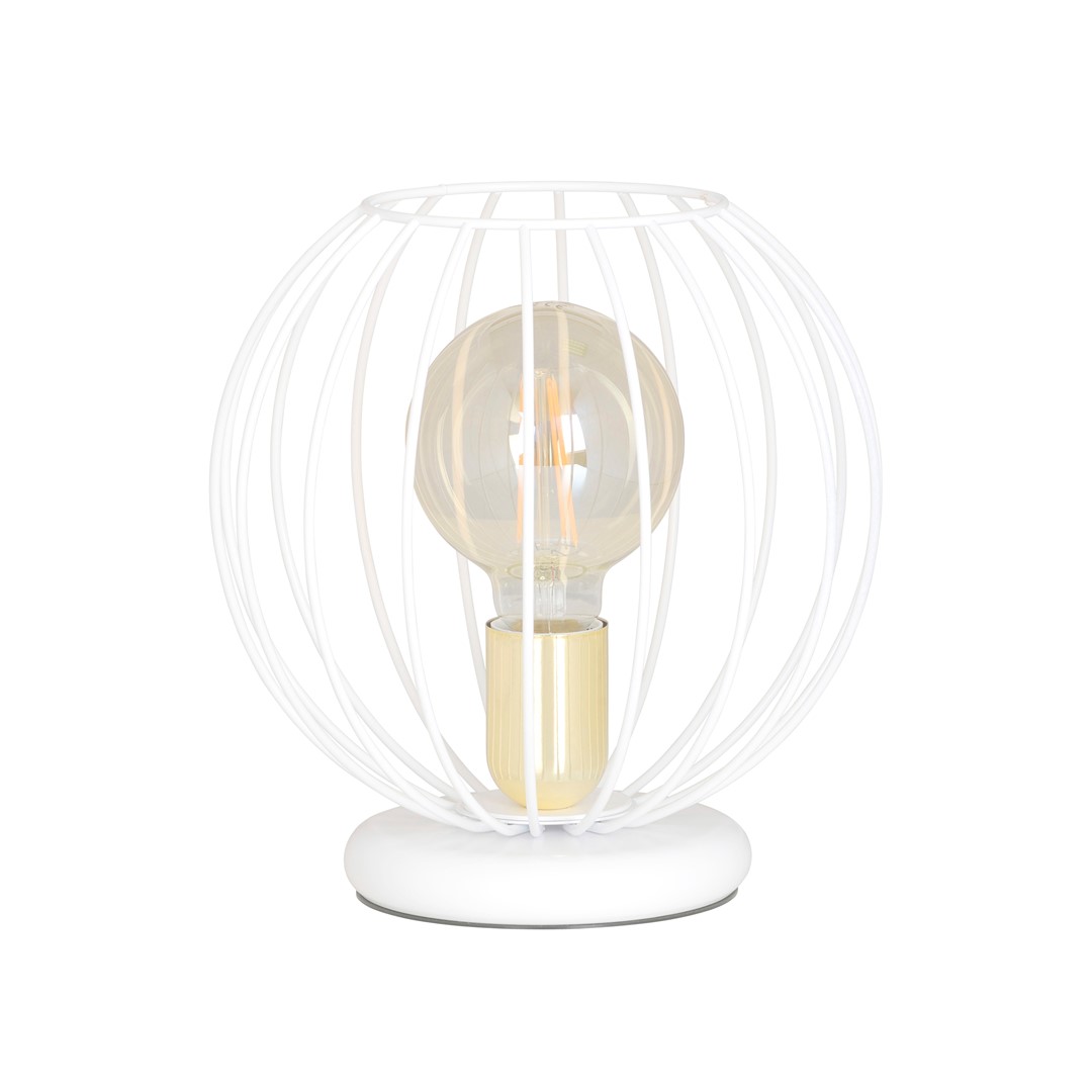 Emibig Stolna lampa ALBIO 230V 15W MAX LED E27 Čelik Bijela