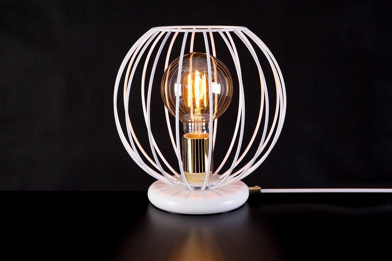 Emibig Stolna lampa ALBIO 230V 15W MAX LED E27 Čelik Bijela