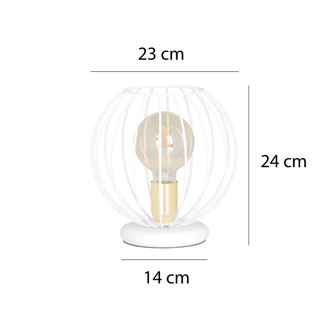 Emibig Stolna lampa ALBIO 230V 15W MAX LED E27 Čelik Bijela