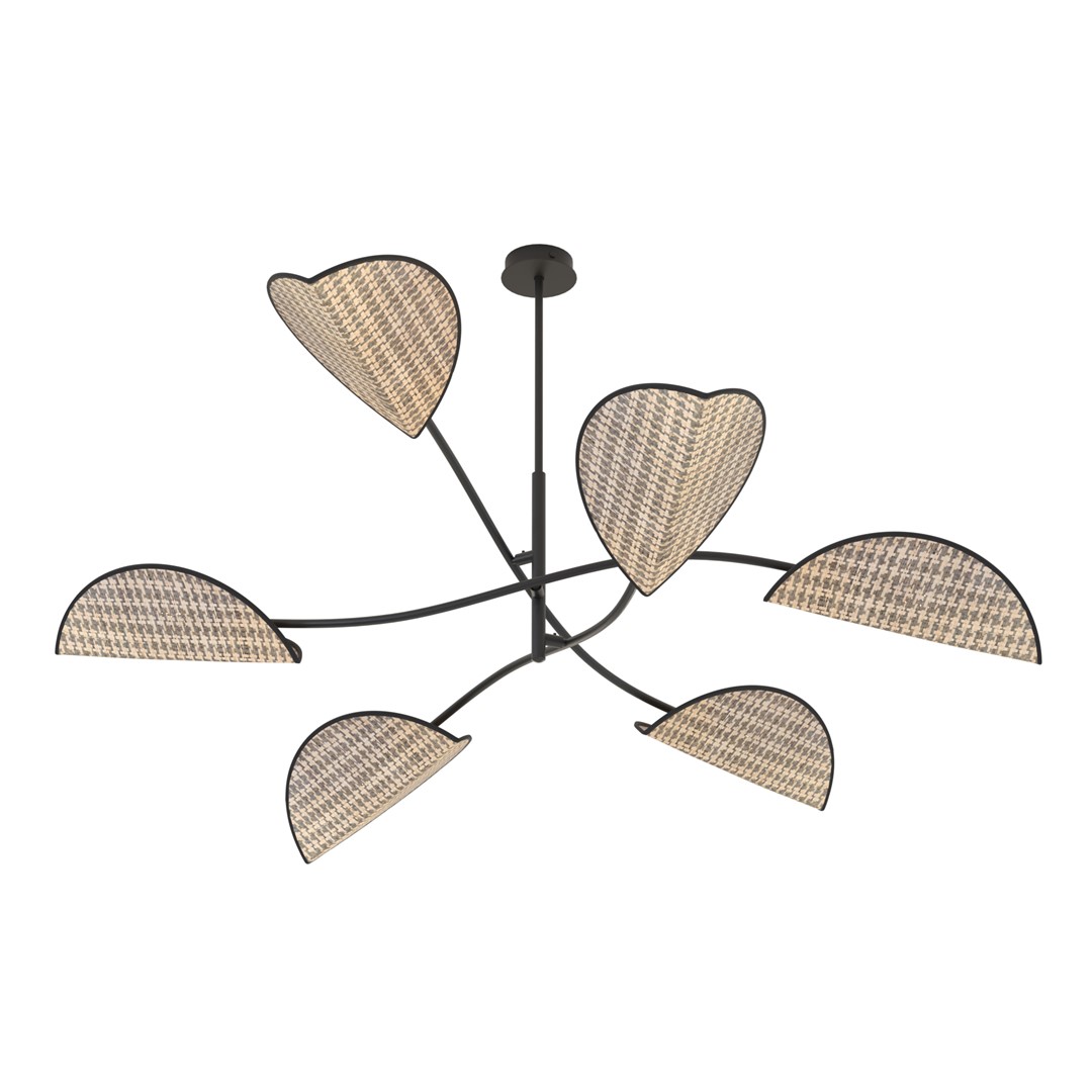 Emibig Stropna svjetiljka LOTUS 230 V 10W MAX LED E14 Čelik/ Tkanina Crna