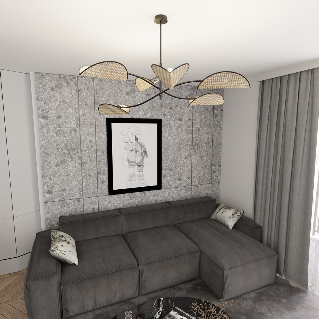 Emibig Stropna svjetiljka LOTUS 230 V 10W MAX LED E14 Čelik/ Tkanina Crna