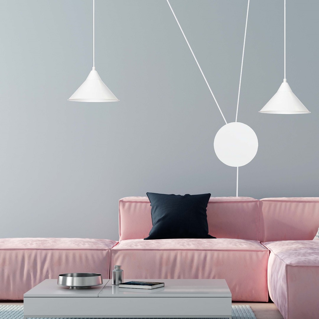 Emibig Visilica ABRAMO 230V 15W MAX LED E27 Čelik Bijela