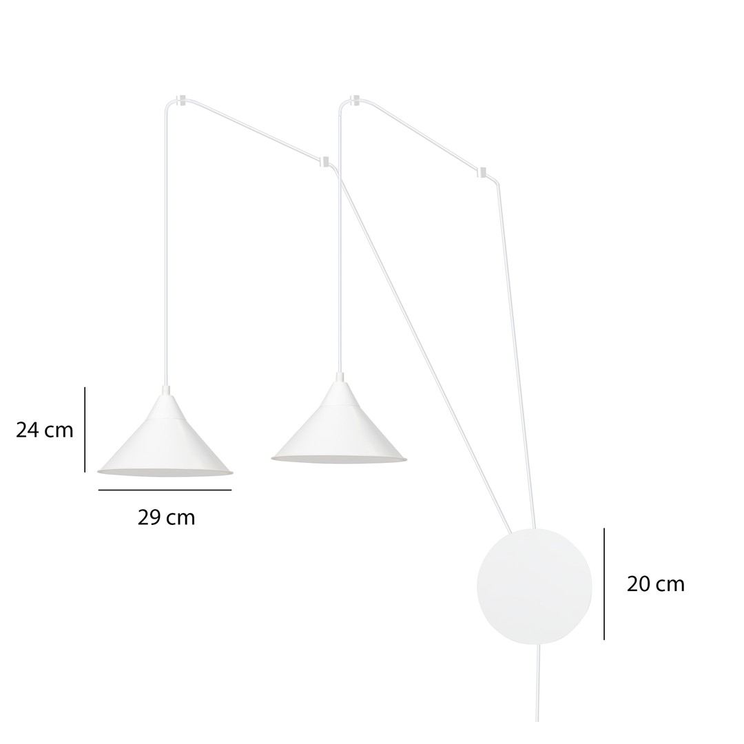 Emibig Visilica ABRAMO 230V 15W MAX LED E27 Čelik Bijela