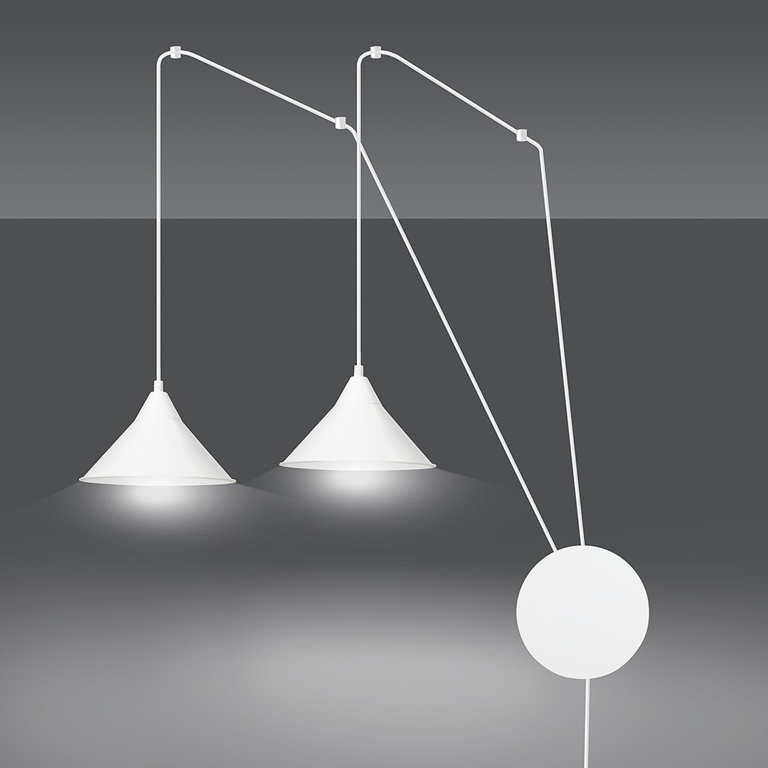 Emibig Visilica ABRAMO 230V 15W MAX LED E27 Čelik Bijela