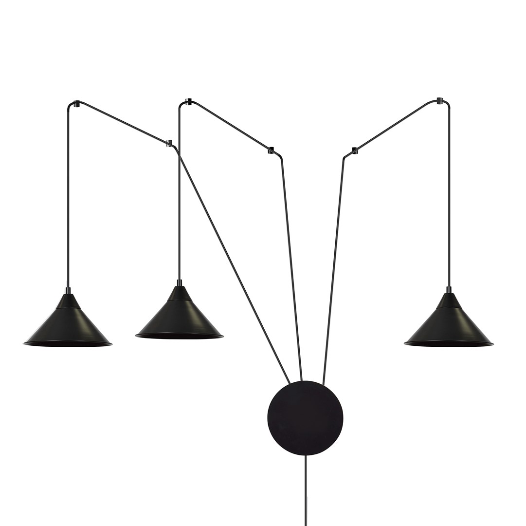 Emibig Visilica ABRAMO 230V 15W MAX LED E27 Čelik Crna