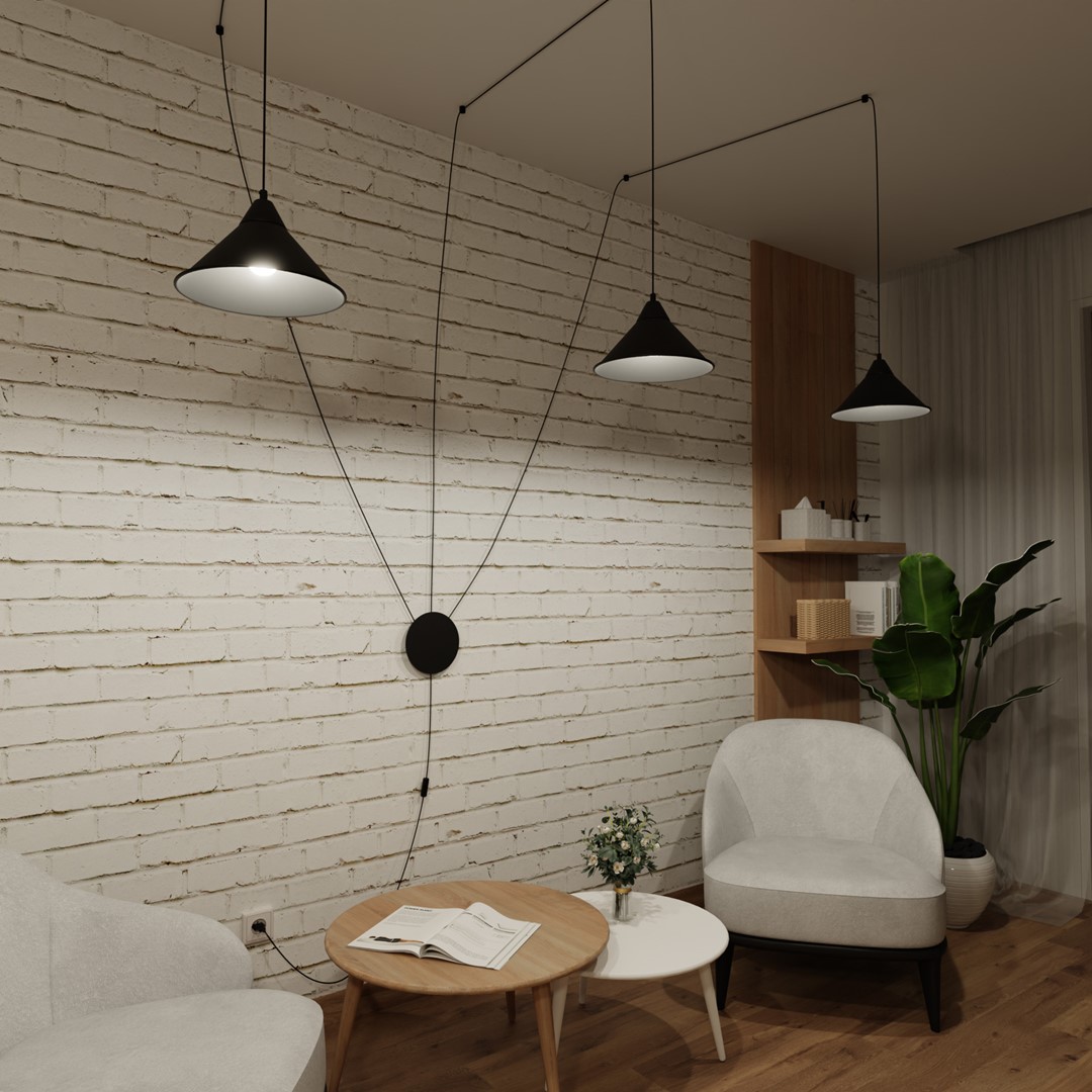 Emibig Visilica ABRAMO 230V 15W MAX LED E27 Čelik Crna
