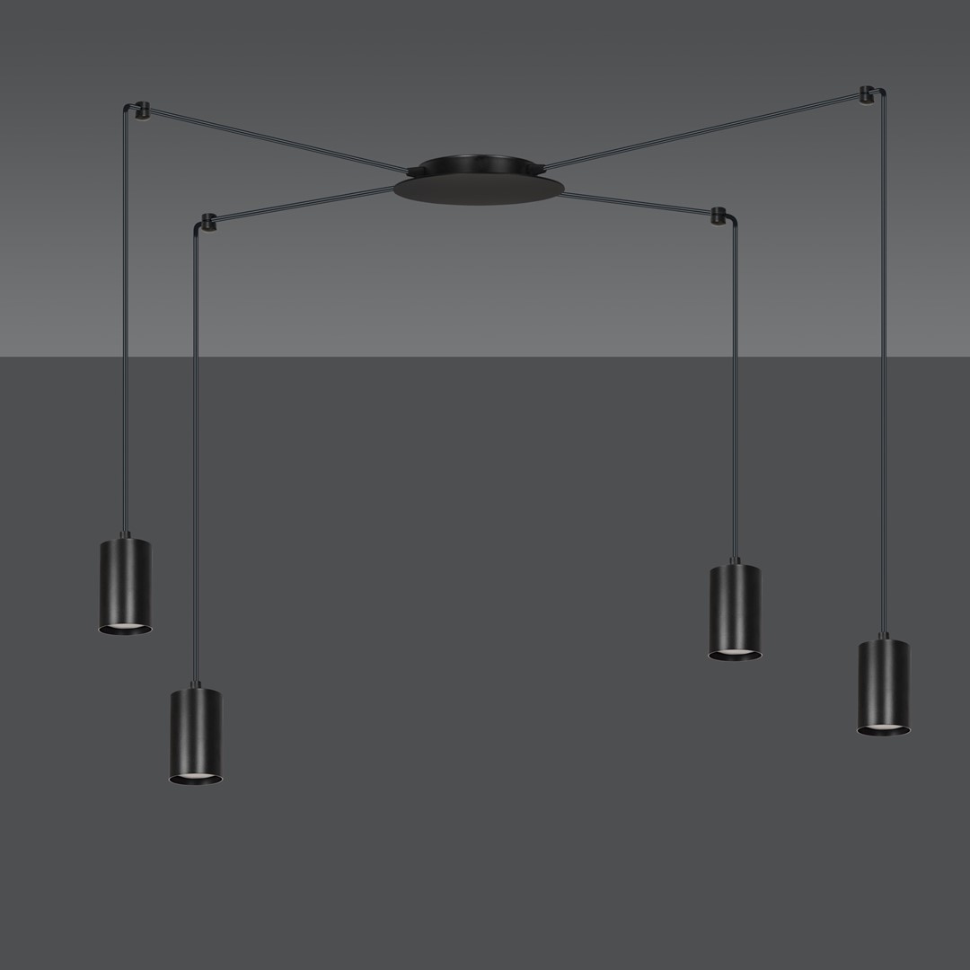 Emibig Visilica TRAKER 230V 10W MAX LED GU10 Čelik Crna