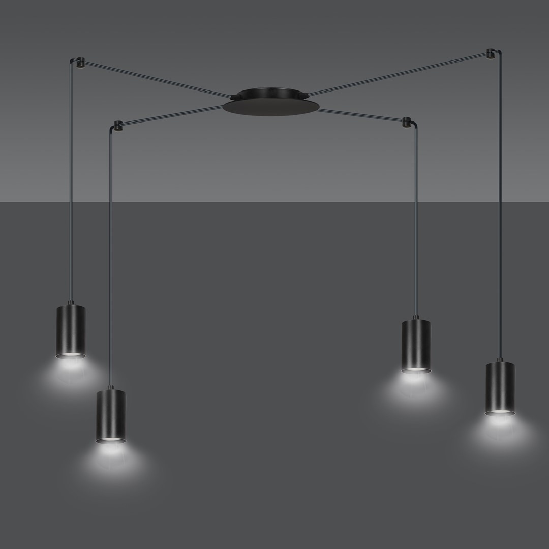 Emibig Visilica TRAKER 230V 10W MAX LED GU10 Čelik Crna