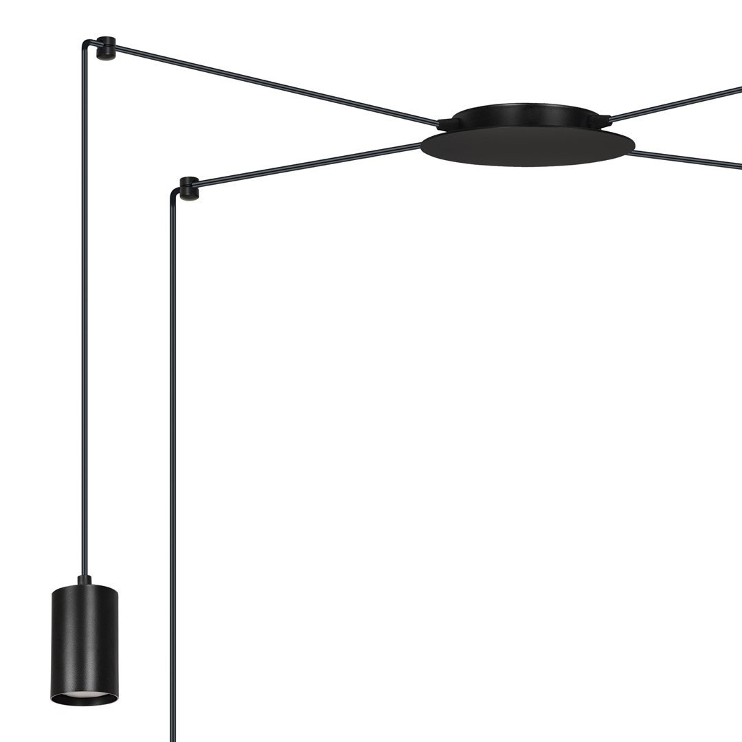 Emibig Visilica TRAKER 230V 10W MAX LED GU10 Čelik Crna