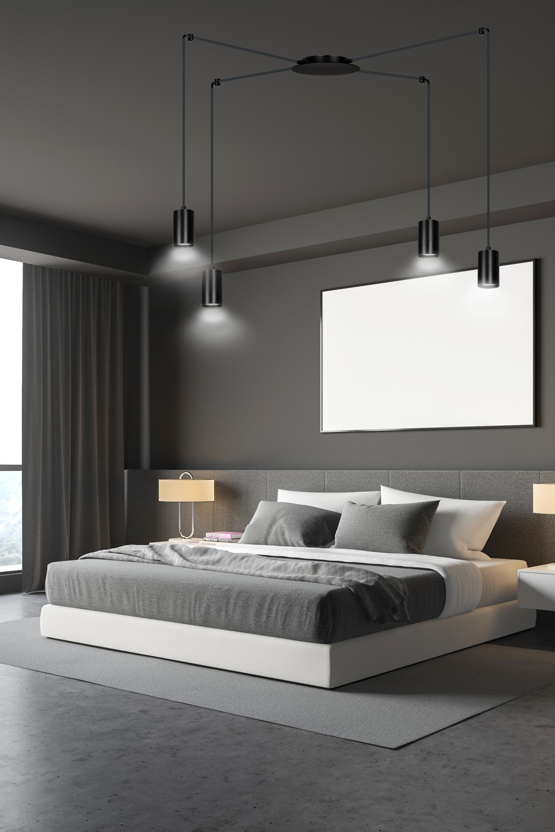 Emibig Visilica TRAKER 230V 10W MAX LED GU10 Čelik Crna