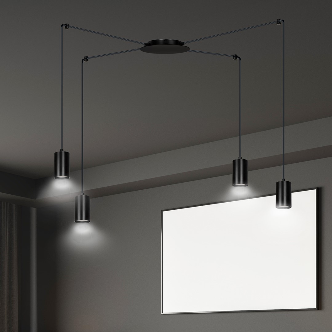 Emibig Visilica TRAKER 230V 10W MAX LED GU10 Čelik Crna