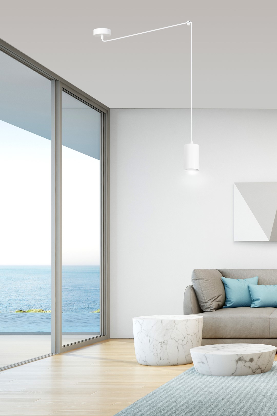 Emibig Visilica TRAKER 230V 10W MAX LED GU10 Čelik Bijela