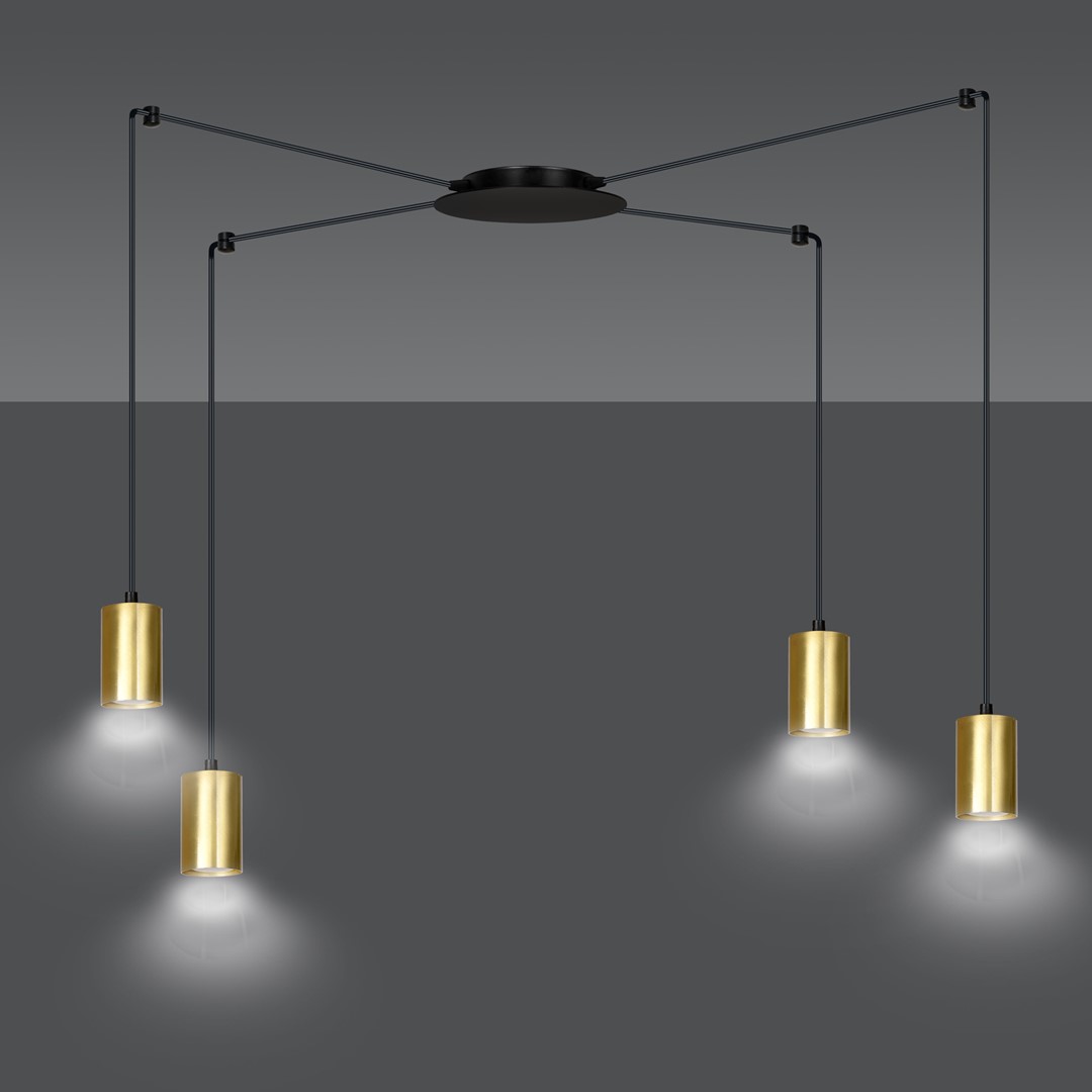 Emibig Visilica TRAKER 230V 10W MAX LED GU10 Čelik Crna/ Zlatna