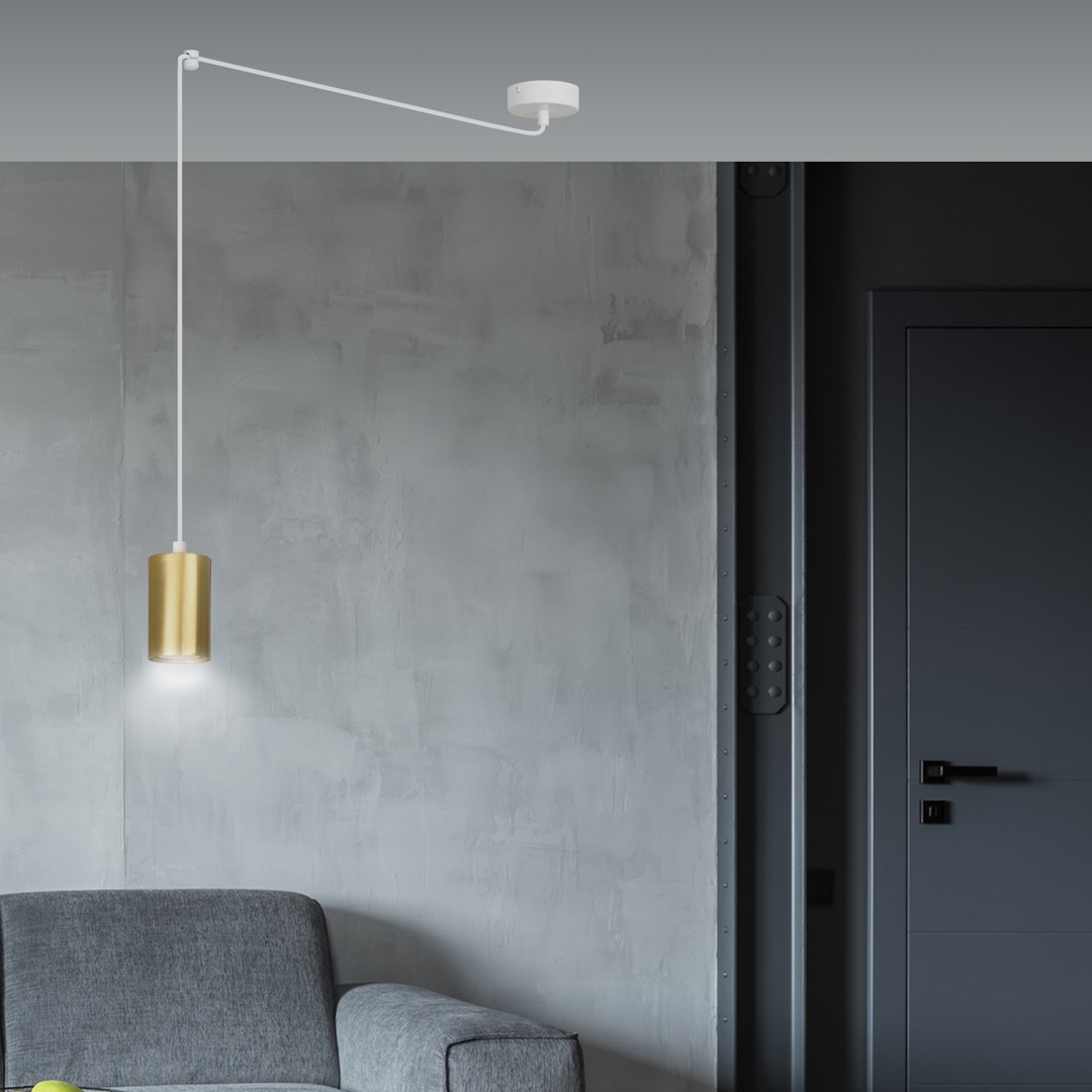Emibig Visilica TRAKER 230V 10W MAX LED GU10 Čelik Bijela/ Zlatna