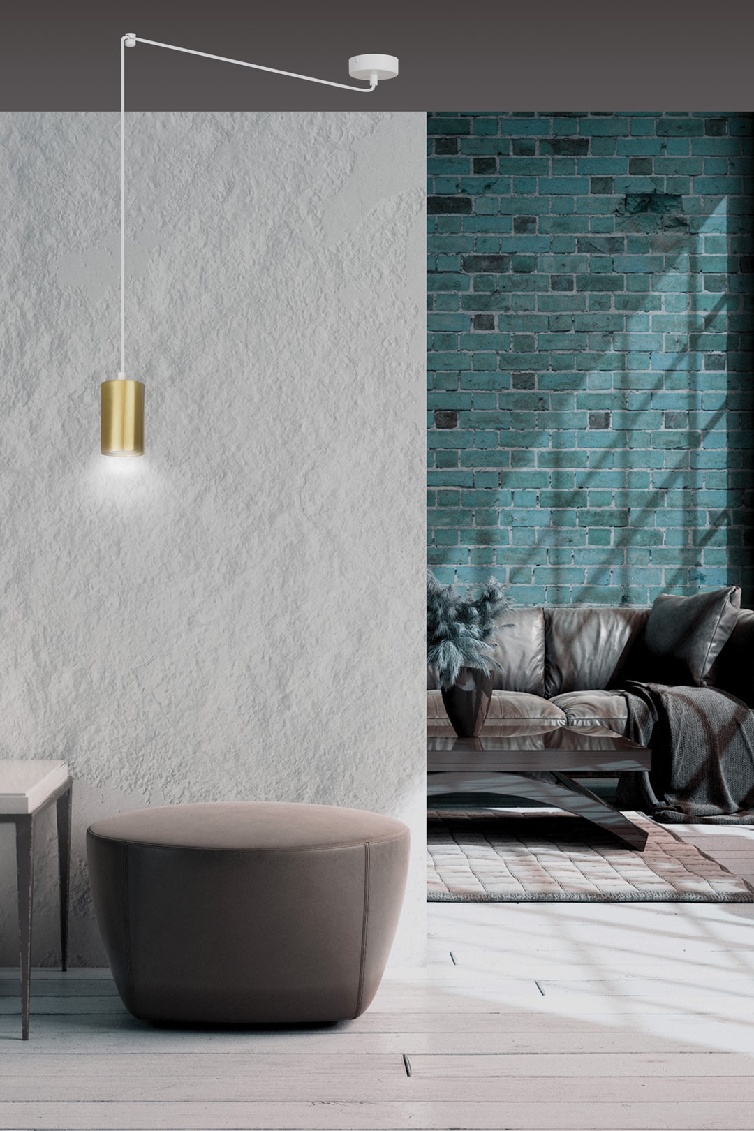 Emibig Visilica TRAKER 230V 10W MAX LED GU10 Čelik Bijela/ Zlatna