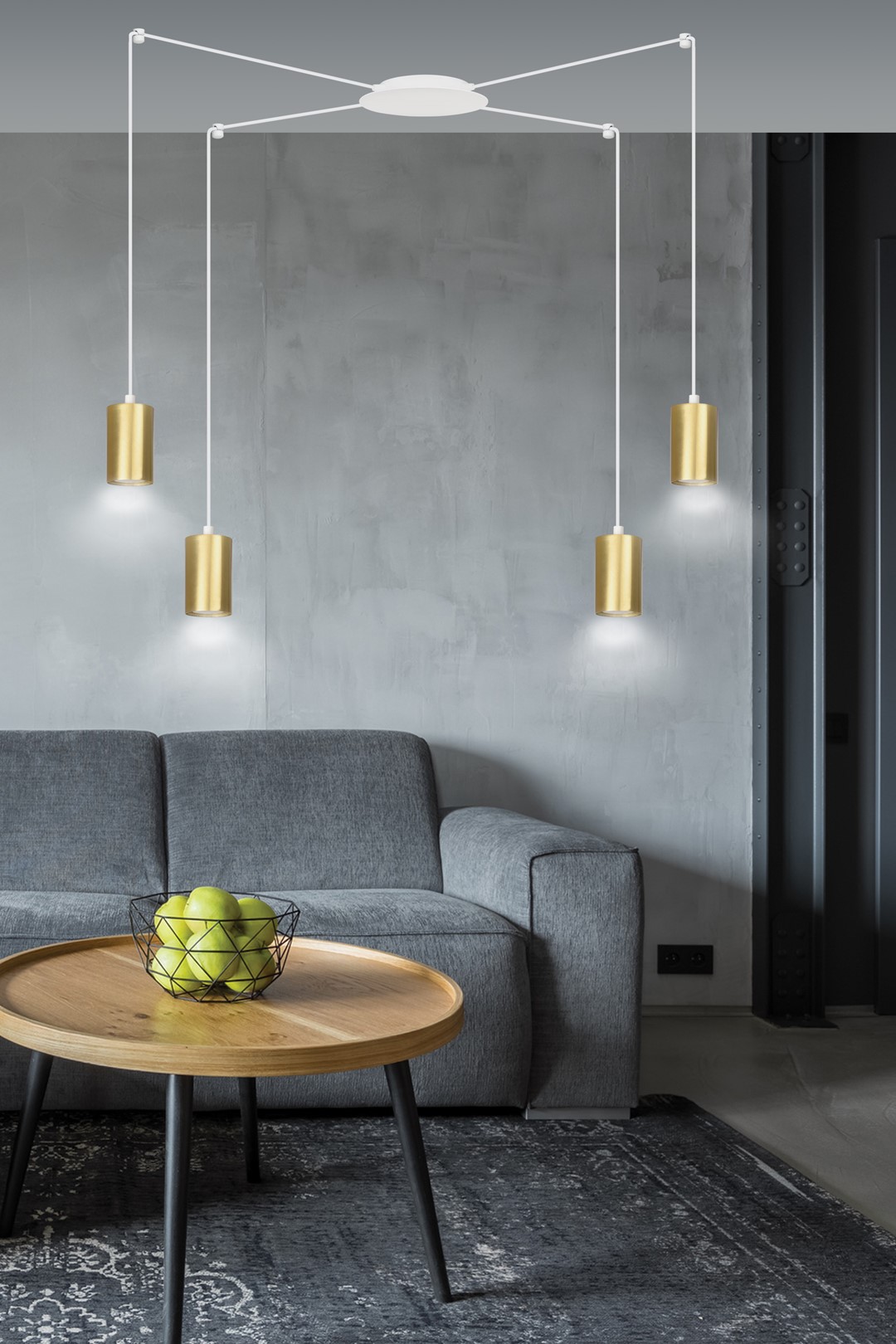 Emibig Visilica TRAKER 230V 10W MAX LED GU10 Čelik Bijela/ Zlatna