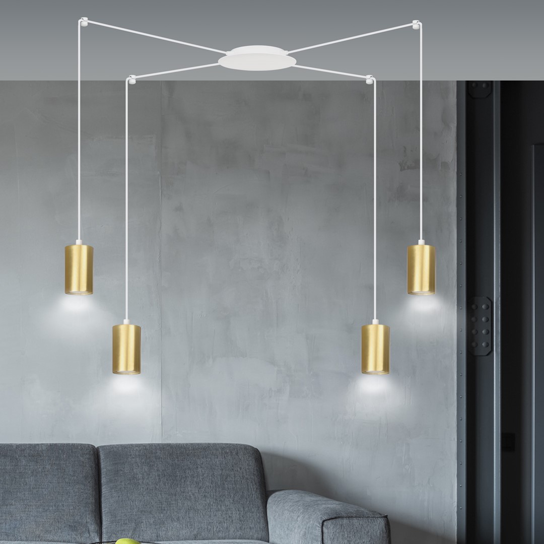 Emibig Visilica TRAKER 230V 10W MAX LED GU10 Čelik Bijela/ Zlatna