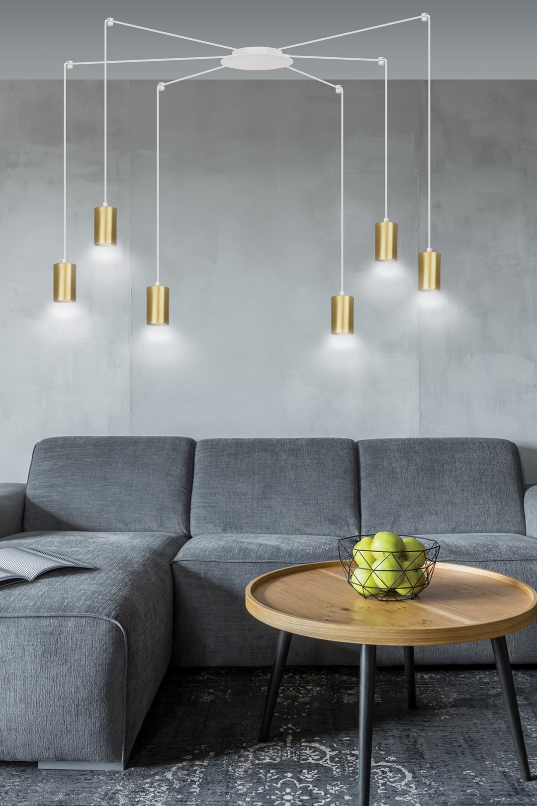 Emibig Visilica TRAKER 230V 10W MAX LED GU10 Čelik Bijela/ Zlatna