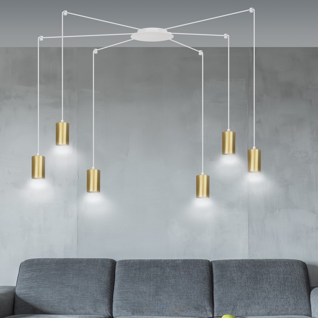 Emibig Visilica TRAKER 230V 10W MAX LED GU10 Čelik Bijela/ Zlatna