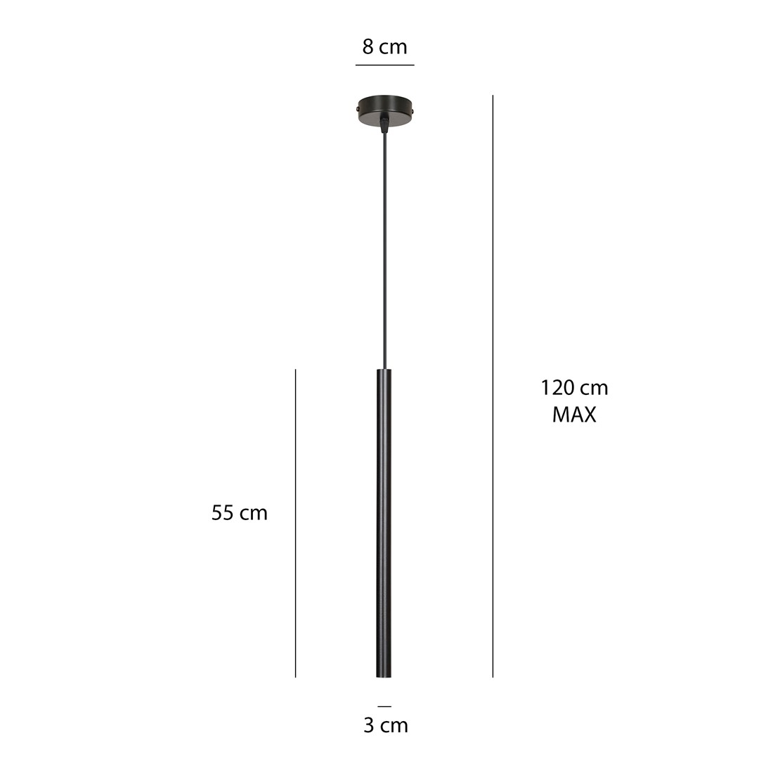 Emibig Visilica SELTER 230V 8W MAX LED G9 Čelik Crna