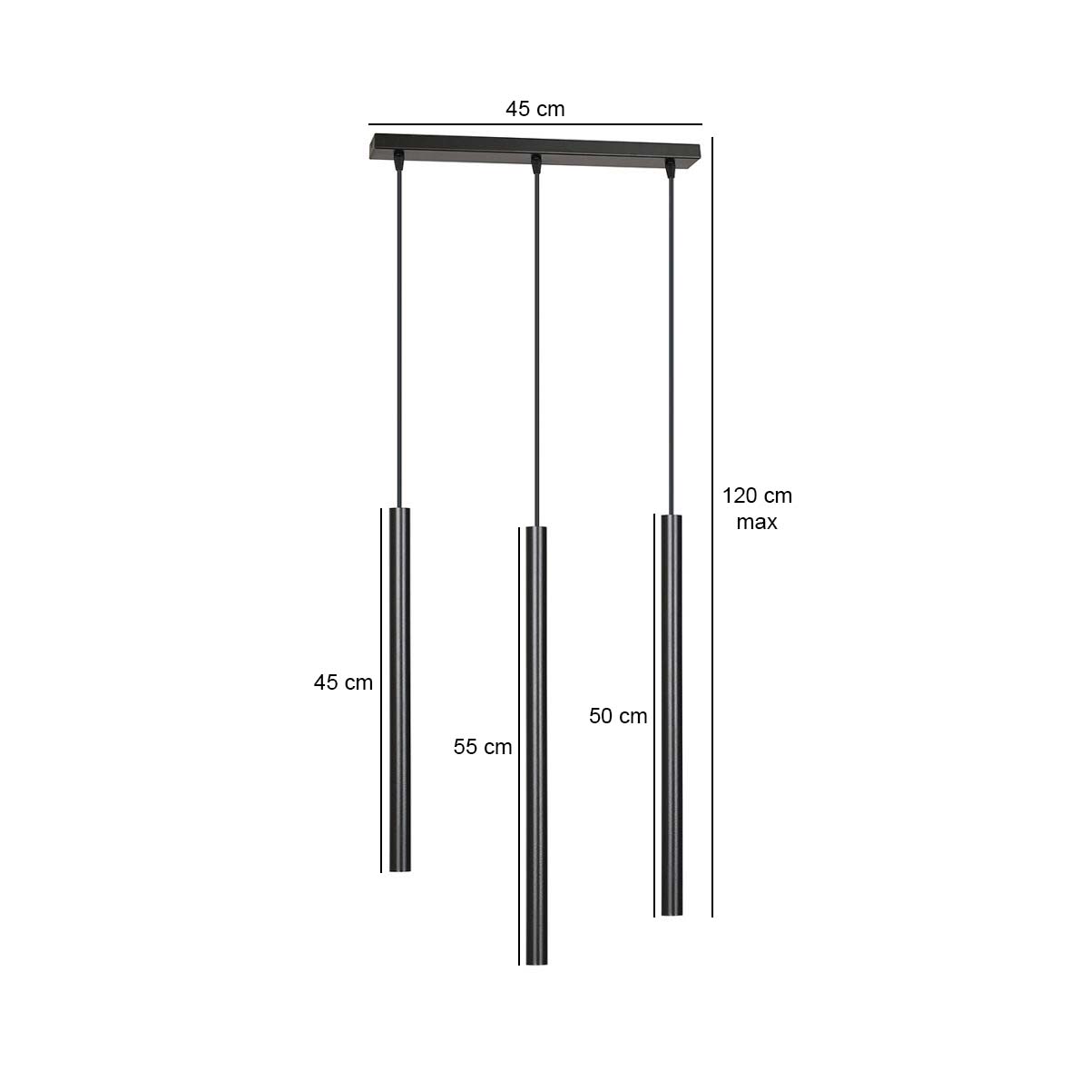 Emibig Visilica SELTER 230V 8W MAX LED G9 Čelik Crna