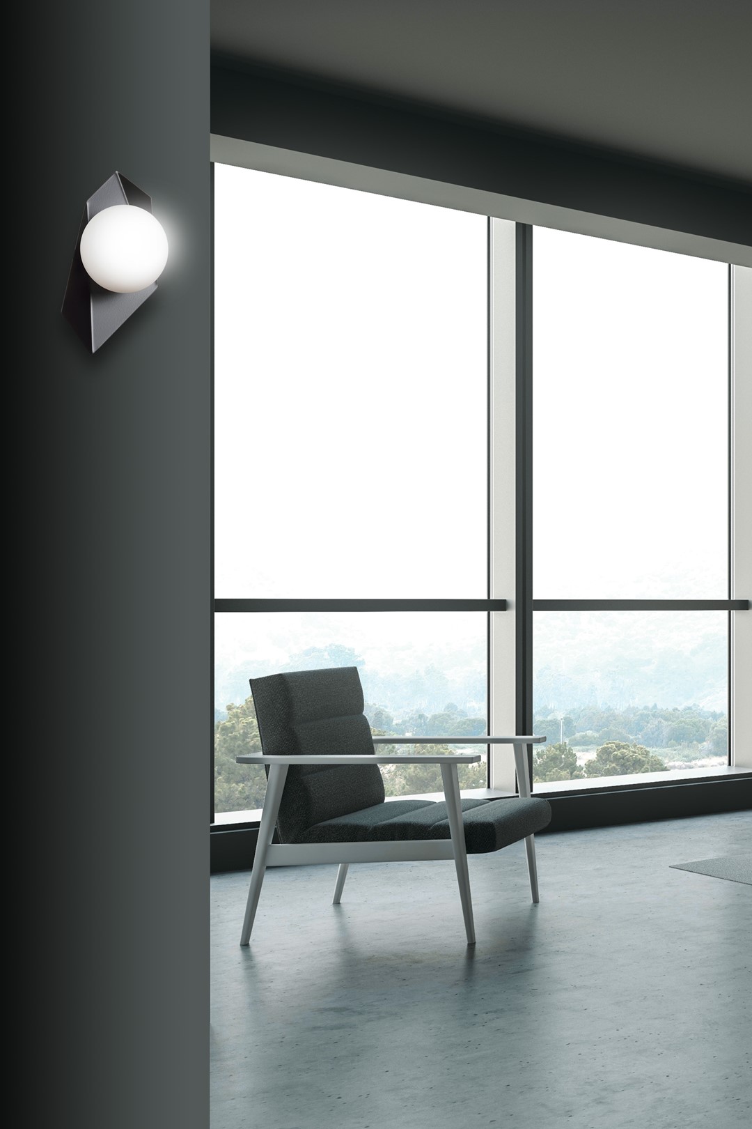 Emibig Visilica DRIFTON 230V 10W MAX LED E14 Čelik/ Staklo Crna