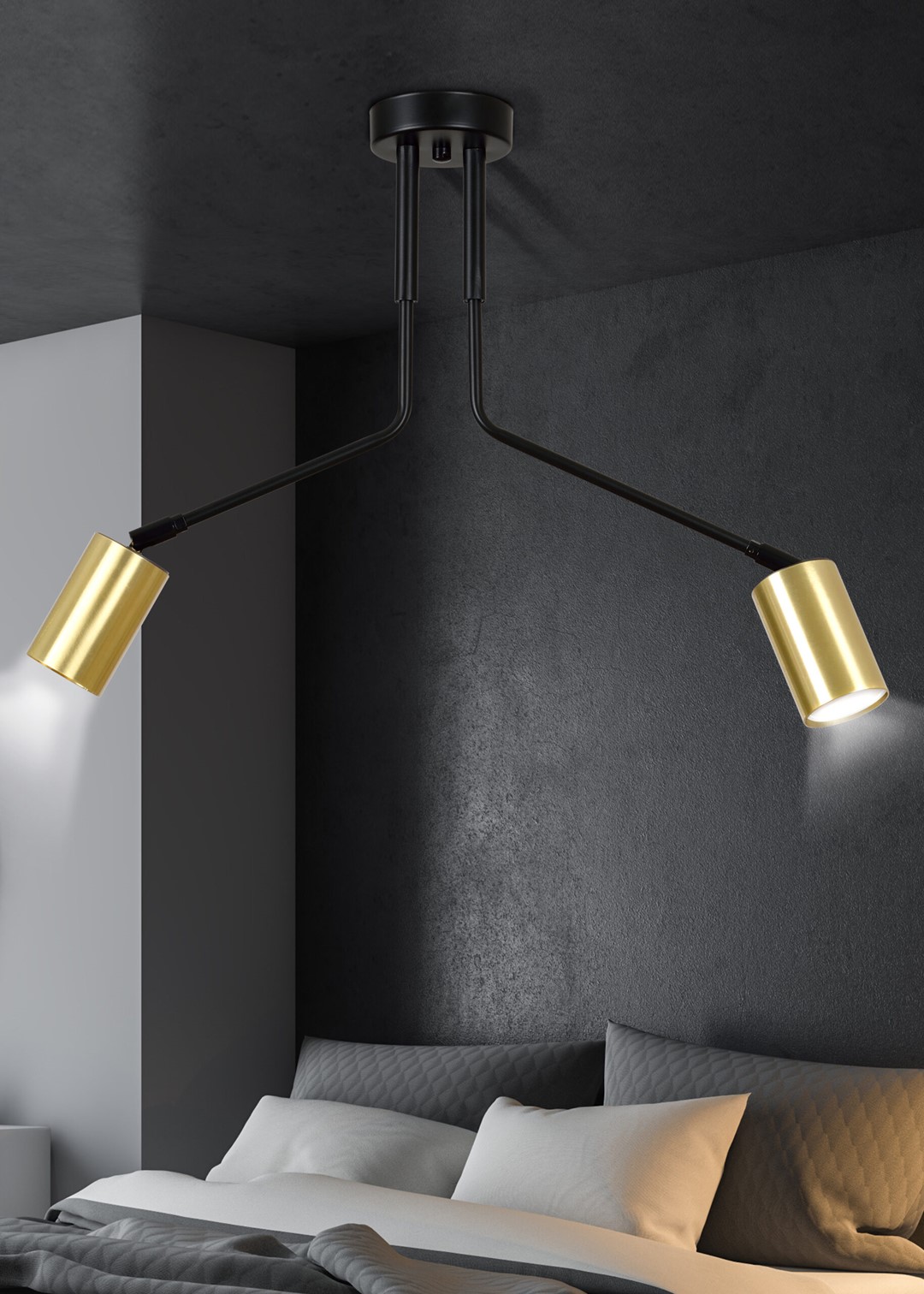 Emibig Stropna svjetiljka VERNO 230V 10W MAX LED GU10 Čelik Crna