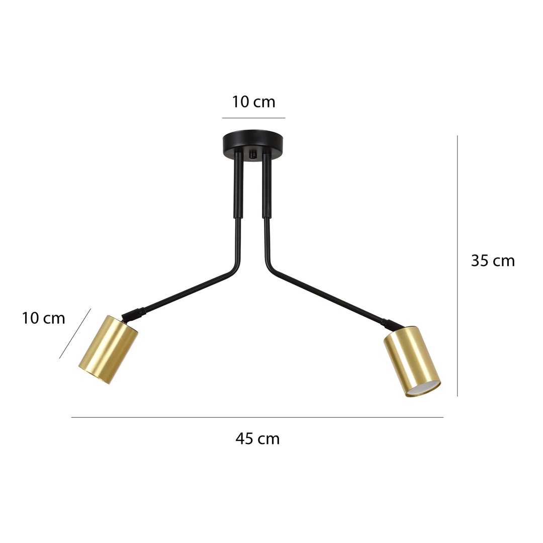 Emibig Stropna svjetiljka VERNO 230V 10W MAX LED GU10 Čelik Crna