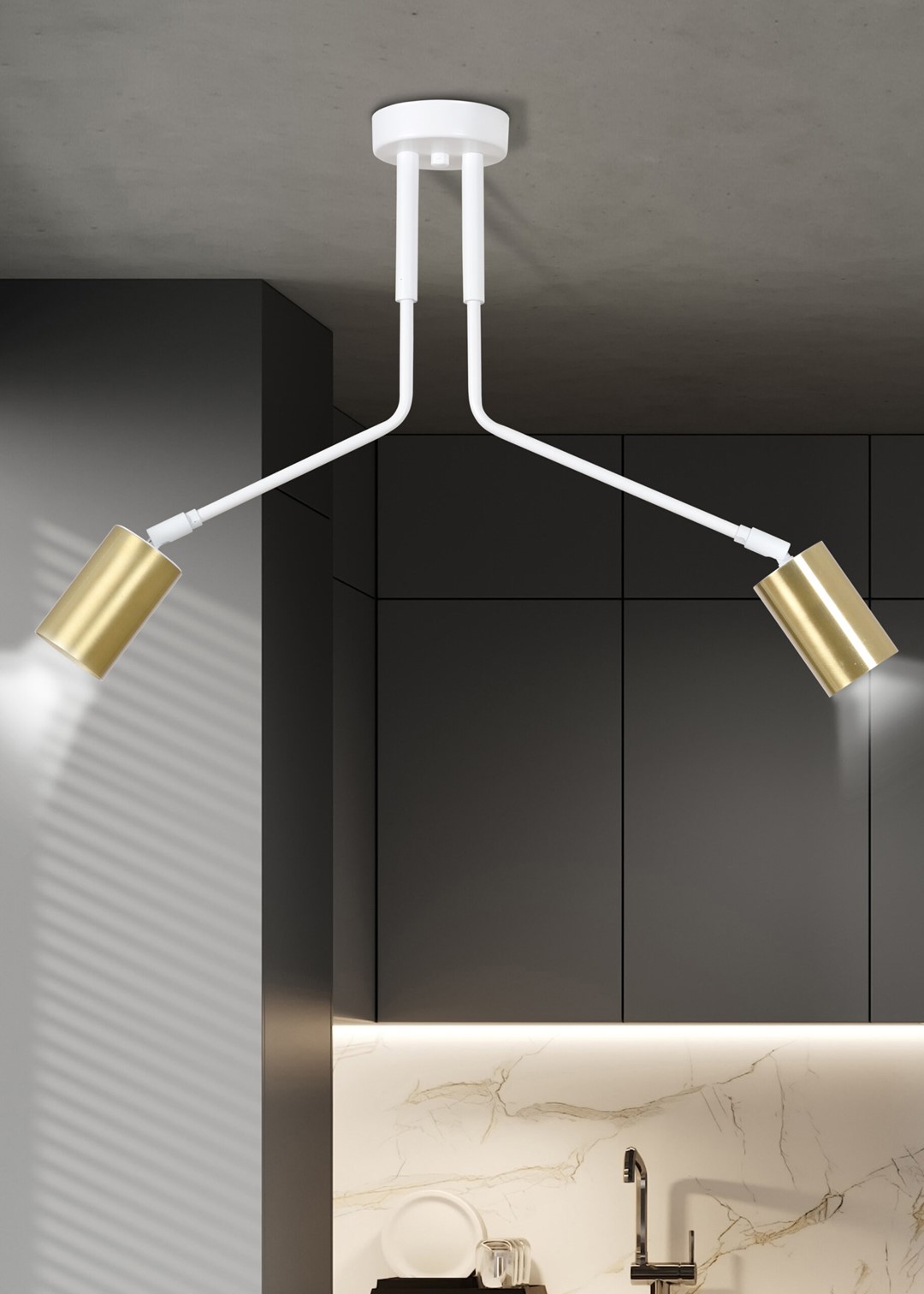 Emibig Stropna svjetiljka VERNO 230V 10W MAX LED GU10 Čelik Bijela