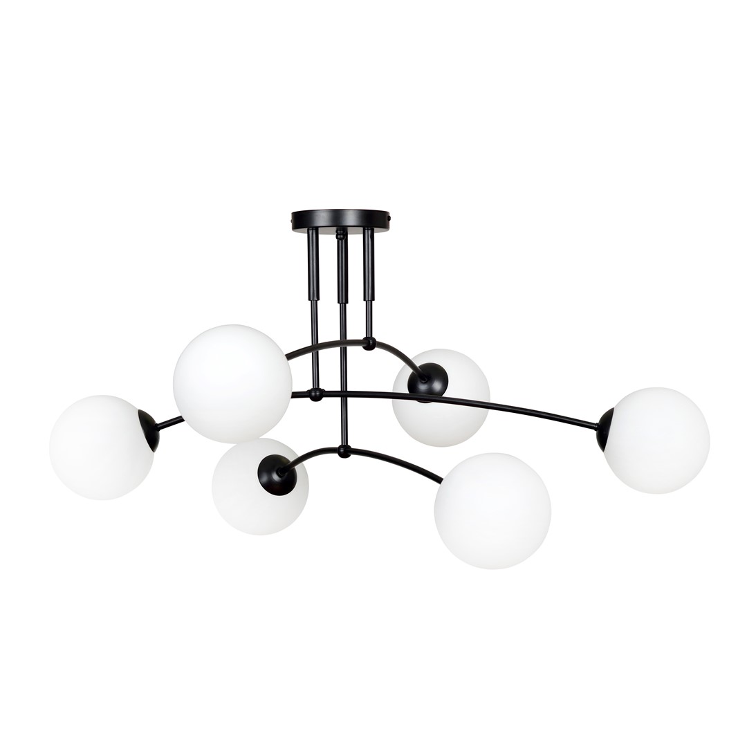 Emibig Stropna svjetiljka PREGOS 230V 10W MAX LED E14 Čelik/ Staklo Crna