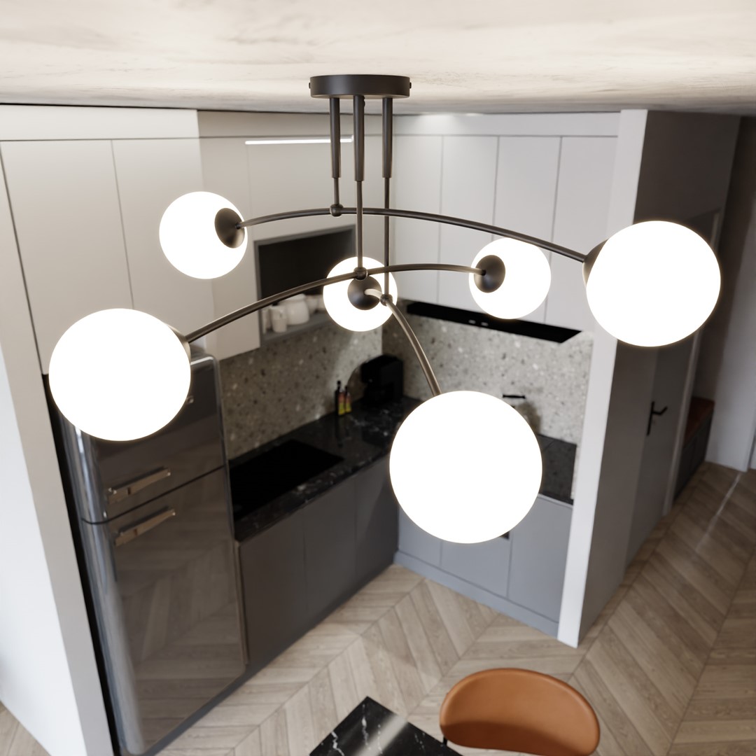 Emibig Stropna svjetiljka PREGOS 230V 10W MAX LED E14 Čelik/ Staklo Crna