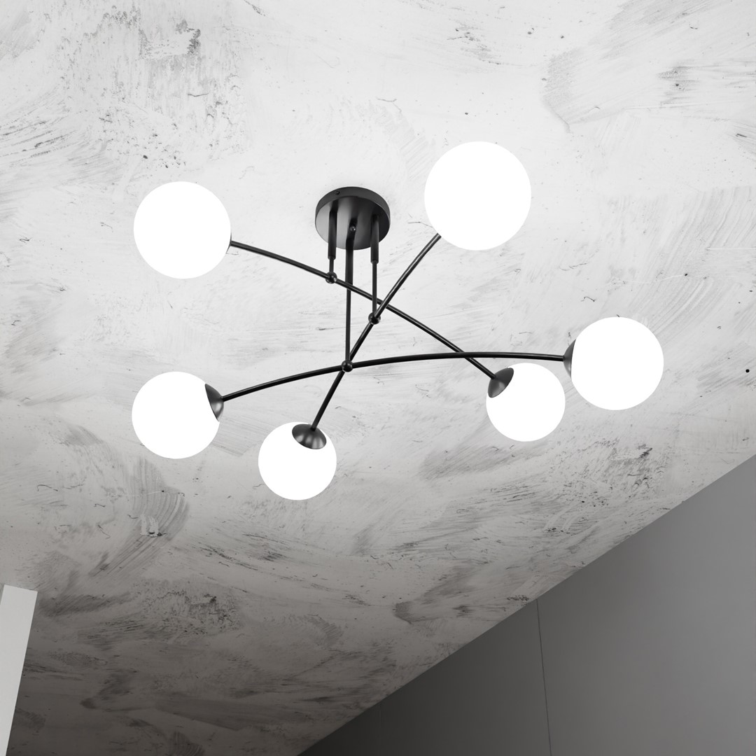 Emibig Stropna svjetiljka PREGOS 230V 10W MAX LED E14 Čelik/ Staklo Crna