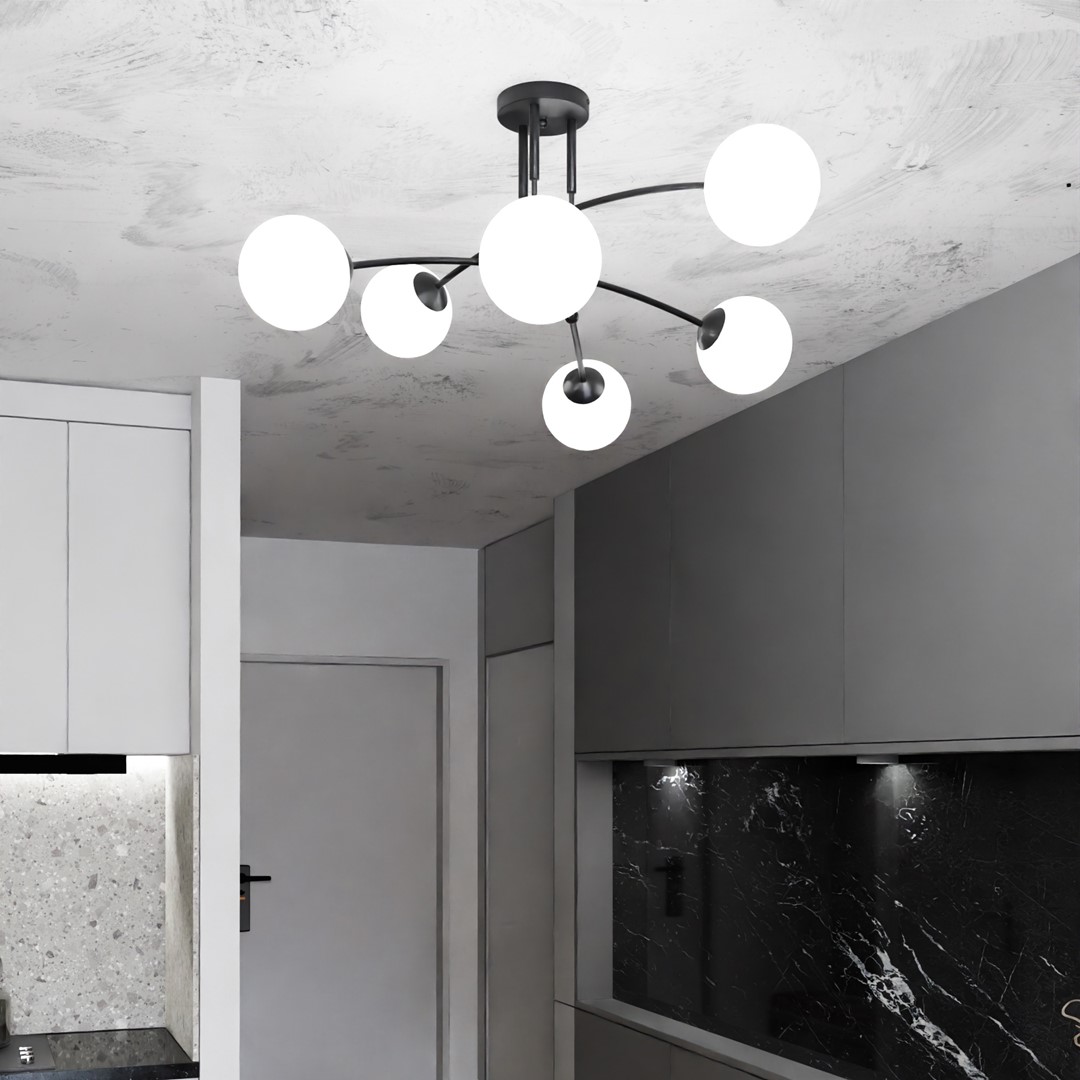 Emibig Stropna svjetiljka PREGOS 230V 10W MAX LED E14 Čelik/ Staklo Crna