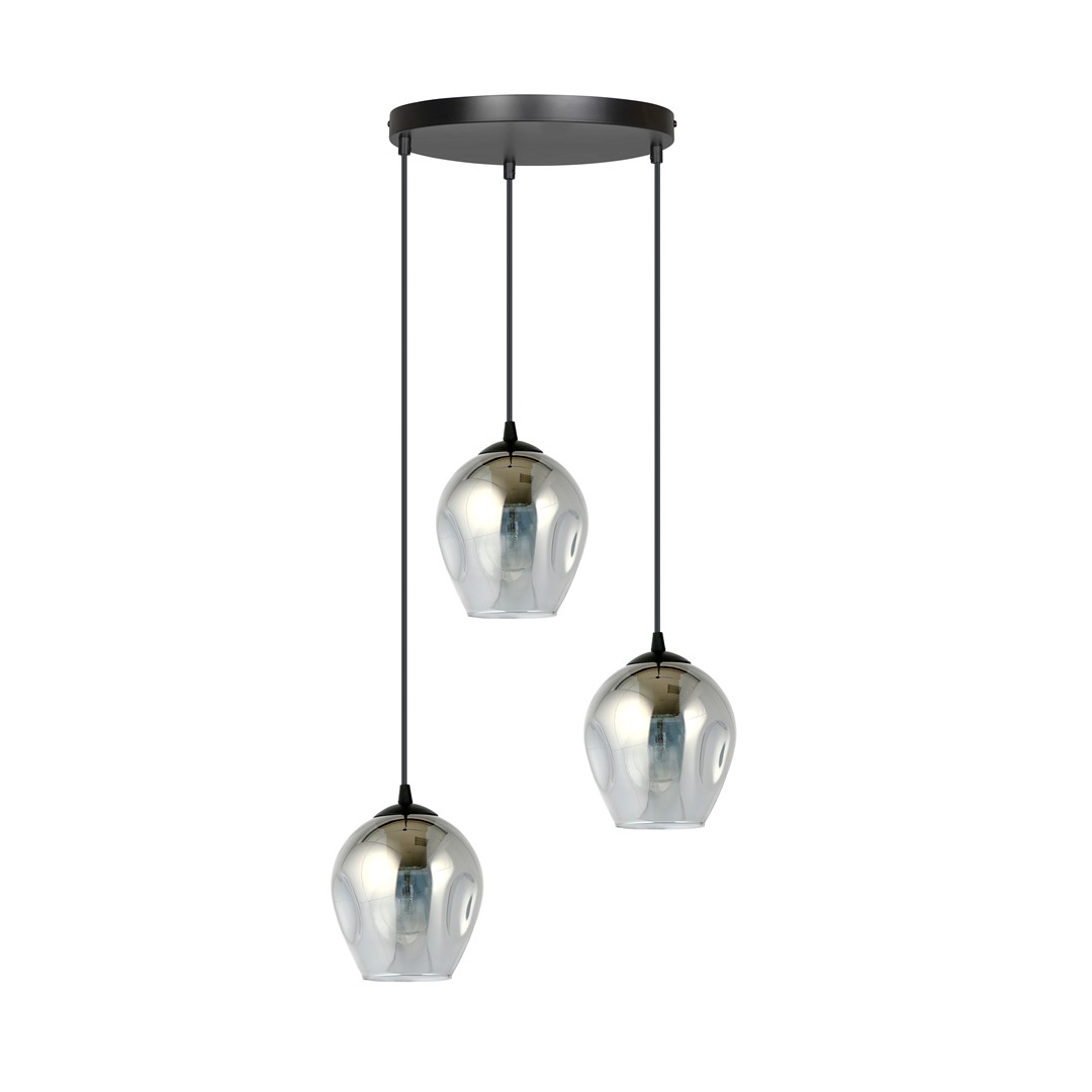 Emibig Visilica ISTAR 230V 10W MAX LED E27 Čelik/ Staklo Crna