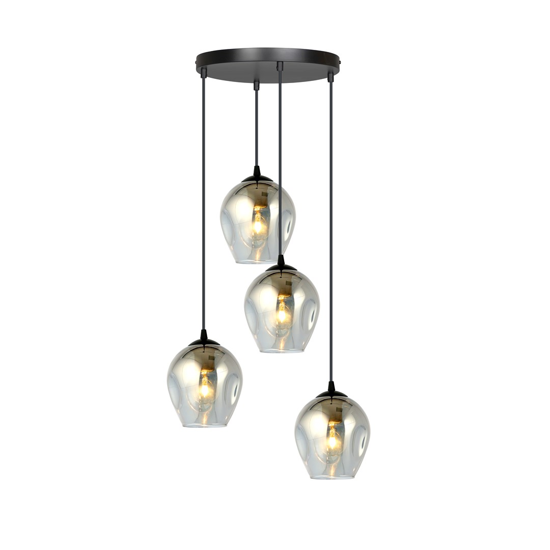 Emibig Visilica ISTAR 230V 10W MAX LED E27 Čelik/ Staklo Crna